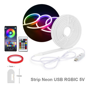 Lampu LED RGB 5 Volt Remote Control dan Antarmuka USB Bluetooth Ambient Light Strip 2-5 meter