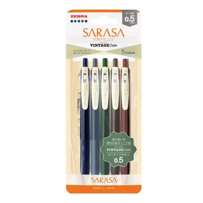 Zebra Gel Ballpoint Pen Sarasa Clip 0.5 Vintage Colors JJ15-5C-VI/JJ15-5C-VI2（Direct From Japan）
