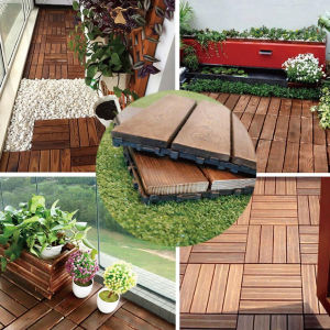🔰 30*30*2.4CM Decking Tiles Garden Outdoor Restroom Entrance Wood Stone Grass Interlocking Patio Balcony Porch