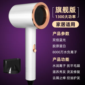 1300W Blue Light Anion Hair Drier Household Cold And Hot Air Student Dormitory Hair Dryer Constant Temperature Overheat Protection Air Duct㏇0720