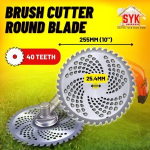 SYK Brush Cutter Round Blade 40T 10 Inch Stainless Steel Accessories Mata Pisau Part Mesin Potong Rumput Bulat