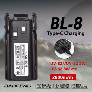 Baofeng UV-82 Type-C 3800mAh Large Capacity Li-ion Extended Spare Battery Walkie Talkie Two-Way Radio Enlarge Long Time Standby