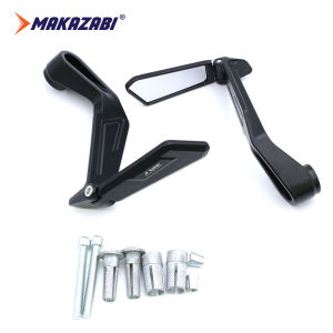 2 in 1 Pair 7/8" Motorcycle Hand Handguard Protection Brake Clutch Lever Pair Side Mirror 22mm Rear View Mirrors