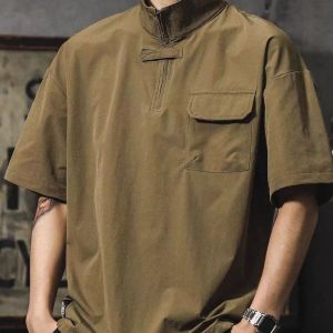 Mùa hè Mỹ polo Áo Sơ Mi Nam Lụa băng nhanh chóng làm khô lỏng bảo hộ lao động