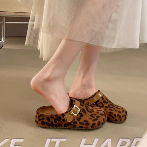 [Free Shipping] Thick-Soled WomenS 2026 Spring And Summer New Style Closed-Toe Half Slippers For Outdoor Wear Offering A High-End And Comfortable Feel