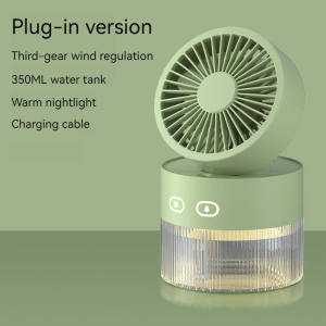 Air Humidification Fan Nano Spray Fan Desktop Cooling Atomizing USB Rechargeable Wireless/Wired Mini Fan 3 Atomizing Modes For Bedroom Home Office 350ML Water Tank Spray Cooling Fan Air Cooling Cooler 1500MAH Amount of electricity