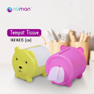 Numan - Tempat Tissue Plastik Bulat Motif Beruang