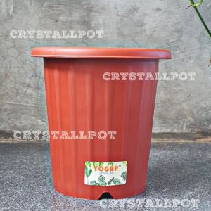 Pot Bunga Tanaman Tinggi Ypt 15 Yogap Bata Bahan Tebal - YOGAP YPT 15 MERAH BATA