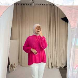 Rania Top Blouse Rayon Crincle Atasan Wanita Rempel Ami Blouse Krinkel Rayon Premium
