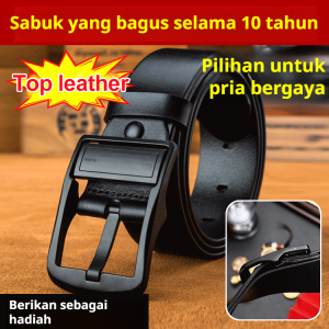 Youth mens casual pin buckle belt head layer pure cowhide business belt