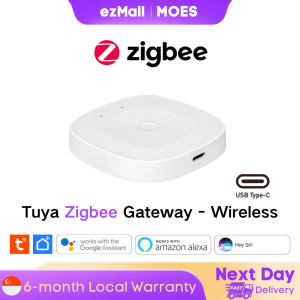 MOES Tuya Zigbee Gateway Wireless or Wired Home Automation Bridge Hub Work with Tuya Smart Life