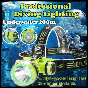IPX8 waterproof high-brightness diving headlamp flashlight rechargeable waterproof headlamp rechargeable LED flashlight.