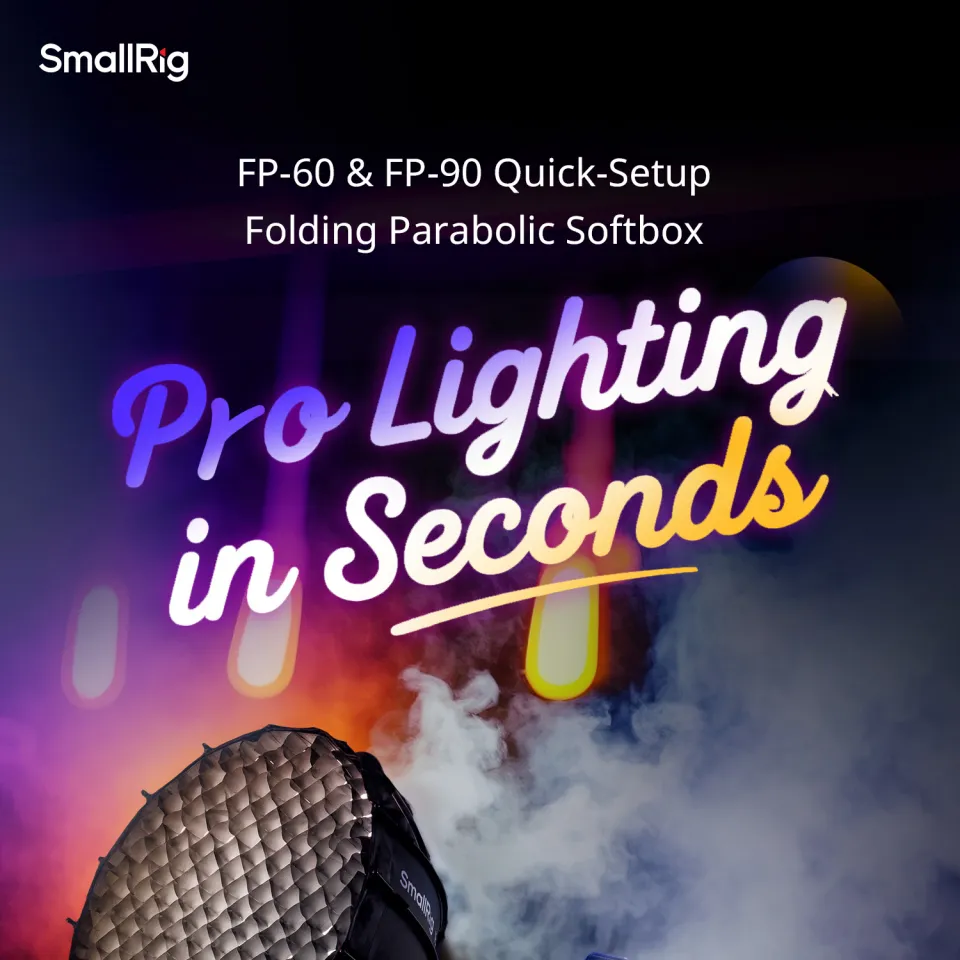 SMALLRIG Softbox Parabolique FP-60 23,6 avec Monture Bowens, Dégagement Rapide avec Grille en Nid d'abeille et Diffuseurs, pour SMALLRIG, pour Neewer, pour Godox, pour Aputure - 5396
