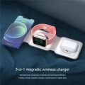JIMA 3 In 1 Wireless Charger 15W Magnetic Charging Pad Foldable Induction For iPhone 14 13 12 11 XS XR 8 Apple Watch 8 7 Airpods Pro. 