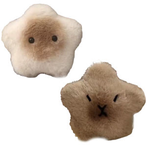 pamelaea Capybara Plush Doll Star Squeak Toy Cartoon Star Keychain Pendant Soft Stuffed Doll Backpack Car Bag Key Ring Decor Kid Gift