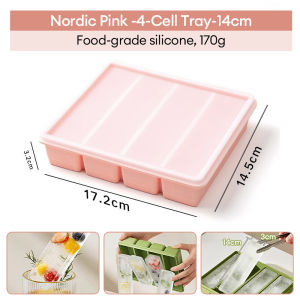 KEVE Silicone Ice Cube Molder with Cover Ice Tray for Freezer Ice Cube Maker Big Size