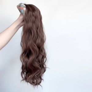 LENNY Hàng ngày Đen Dễ thương Phụ nữ Tổng hợp Vô Hình Nối tóc Phụ kiện tóc Nữ Tóc giả dài lượn sóng Tóc Giả nửa đầu bện Nhiều màu Tóc giả xoăn thẳng Tóc Giả chịu nhiệt