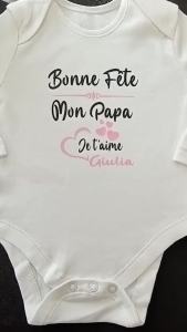 Personalized Fathers Day Baby Bodysuit – Happy Fathers Day Dad I love you with name – Gift idea for dad – Variety of colors – Baby bodysuit with name