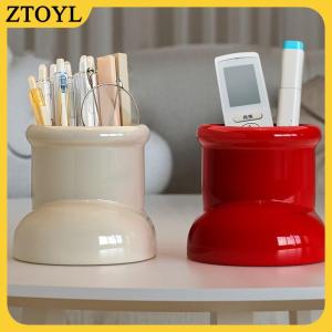 ZTOYL Màu Đỏ Khởi Động Giáng Sinh Trang Trí Chủ Bút Đa Chức Năng Bàn Tổ Chức Trang Điểm Bàn Chải Chủ Máy Tính Để Bàn Văn Phòng Nghệ Thuật Nguồn Cung Cấp Lưu Trữ