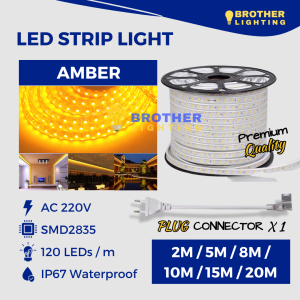 AC 220V LED Strip Light Outdoor IP67 Waterproof SMD 2835 Warm White Blue Pink Lights 2M 5M 10M 15M 20M Flexible Light Direct Wiring