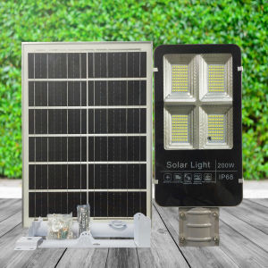 Đèn năng lượng mặt trời 300W cao cấp mẫu bàn chải sáng trên 12h chính hãng Mifidi Solar tấm pin Mono siêu to - BH VIP 2 năm miễn phí tận nhà