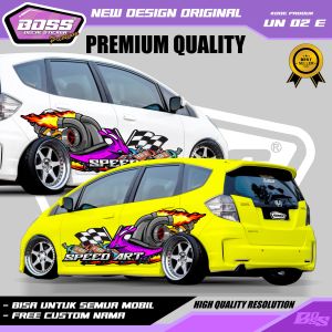 UN02-STIKER DECAL SIPUT BALAP MOBIL JAZZ AGYA CALYA SIGRA INNOVA AVANZA PAJERO GRATIS CUSTOM NAMA