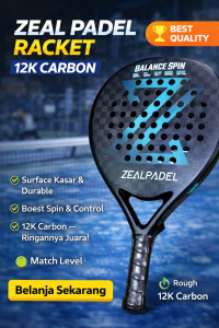 Raket Padel Zeal Balance Spin 12K Carbon