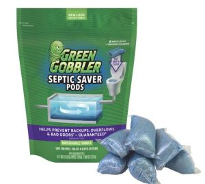 Green Gobbler Septic Saver Pods Septic Tank Treatment Packets Biodegradable Enzymes Natural Bacteria