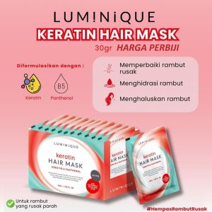Luminique Keratin Hair Mask Perbiji Masker Rambut Merawat Rambut RUSAK Perawatan Haircare