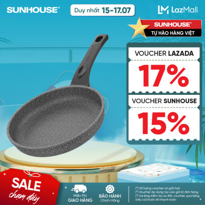 Chảo Đá Siêu Bền Chống Dính SUNHOUSE SBD24-30 - Không dùng bếp từ - Chống dính tiêu chuẩn Mỹ bền bỉ - An toàn - Hàng chính hãng