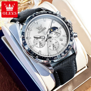 OLEVS watch for men original waterproof 2024 new import quartz leather strap multifunctional calendar luminous business casual watch