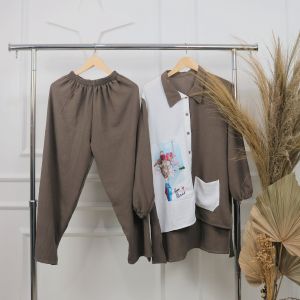 Baju Wanita Terbaru NAOMI SET Bahan CRINKLE AIRFLOW APK SABLON SIZE M L XL DAN XXL PB 69 - 84 CM