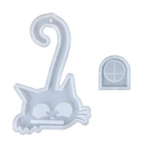 Kitten Silicone Candlestick Molds with Hole Round Silicone Tealight Stand Molds for Tealight Holder Wall Ornaments