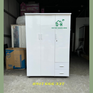 TỦ QUẦN ÁO NHỰA ĐÀI LOAN 3 CÁNH TRẮNG TINH SANG XỊN CHO GIA ĐÌNH