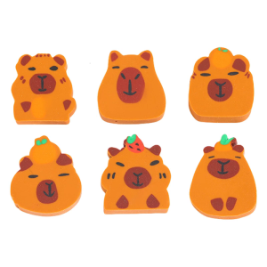 10ชิ้นยางลบดินสอรูปสัตว์น่ารักยางลบ Capybara ยางลบสำหรับใช้งานได้จริงยางลบแบบนิ่มเป็นของขวัญตอบแทนมาให้อุปกรณ์การเรียน