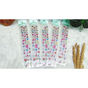 Stick-VAR 1lembar Stiker Sticker MOTIF PRINCESS POOH MERMAID BINTANG CUPCAKE LOL