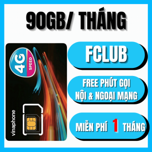 ( 90GB/THÁNG ) SIM 5G VINA FCLUB - MIỄN PHÍ NGHE GỌI + DATA 3GB/NGÀY - TẶNG 1 THÁNG ĐẦU KHÔNG NẠP TIỀN - GIA HẠN 79.000Đ/THÁNG . BẢO HÀNH LỖI 1 ĐỔI 1 . FREESHIP - CHƯA KÍCH HOẠT.