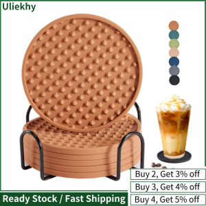 6-Piece Silicone Drink Coasters & Metal Holder: A Protective Solution for Your Home