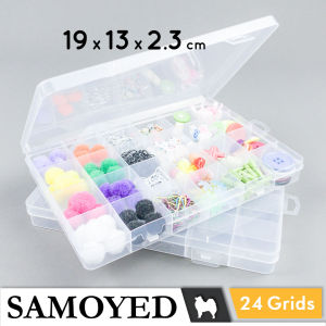 Tempat / Kotak Plastik PP Penyimpanan Serba Guna 24 Sekat / Grids / Plastic Storage Box Samoyed BX-G24-190 (Aksesoris / Pernak-Pernik / Perhiasan / Obat / Klip / Peniti / Jarum / USB / Memory Card)