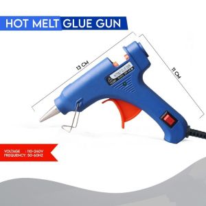 PROMO Alat Lem Tembak Glue Gun 20 Watt Hot Melt Pistol Panas + Glue Sticks 5 Pcs Refill Stik Lem Lilin Stick
