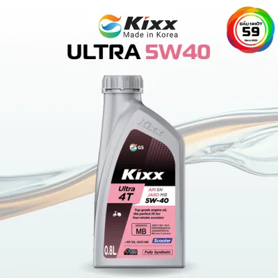 Dầu nhớt tổng hợp Kixx Ultra 4T 5W40 SN Fully Synthetic chai 800L