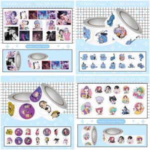 URBAG 500Pcs/Roll พีวีซี สติ๊กเกอร์ Kpop Demon Hunters 500 ชิ้น/ม้วน ซาจา บอยส์ รูปลอกการ์ตูนเกม ใหม่ ถอดออกได้ สติ๊กเกอร์โปสการ์ด สมุดภาพ DIY