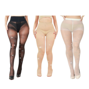 Womens long lanh mỏng mượt vớ lấp lánh thạch họa tiết ngôi sao pantyhose Câu Lạc Bộ bên lung linh vớ xà cạp
