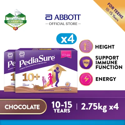 Pediasure 10+ Chocolate Milk Formula 2.75kg x4 (Scientifically designed for 10-15 years)