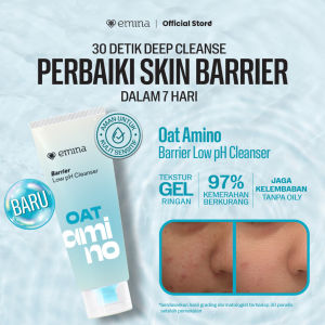 Rumah Cantik Emina Oat Amino Ceramide Barrier Low pH Gel Cleanser 70ml - Facial Wash Skincare Sabun Muka Cerah Glowing Perbaiki Skin Barrier Cleansing Kontrol Minyak Sebum Lembap Tanpa Ketarik Gentle Cocok Semua Jenis Kulit dan Sensitif Bersih