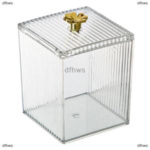 [COD] dfhws Makeup Storage Organizer Bathroom Jar Cotton Swab Storage Square Container Cotton Puff Storage Box Cosmetic Cotton Box