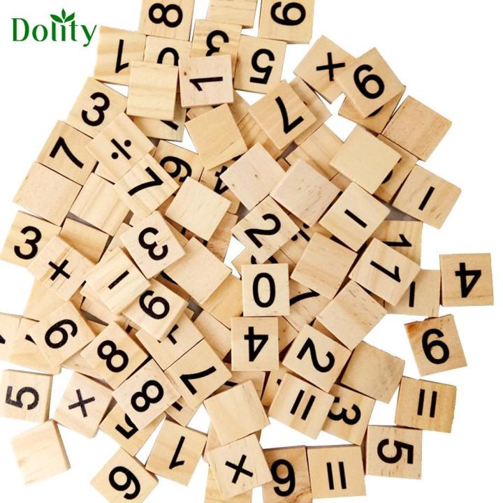 Dolity 100 Pieces Number Tiles Black Letters Blocks For Crafts Kids