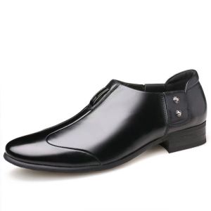 Size 38-44 Mens Business Dress Leather Oxfords British Style Pointed Casual Shoes Black Work Shoes