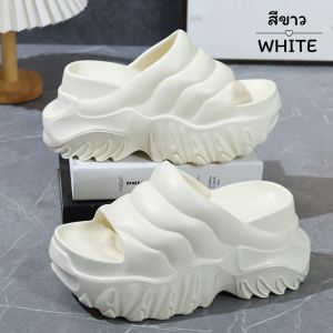 รองเท้าแตะส้นตึก รองเท้าผู้หญิงแฟชั่น งาน EVA เพิ่มสูง9-10 ซม สีโทนมินิมอล พื้นเรียบใส่สบาย สีสวยละมุน ใส่แล้วสูง