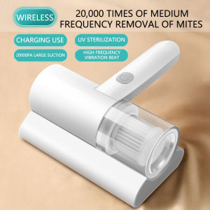 เครื่องกำจัดไรไร้สาย อัตราการฆ่าเชื้อ 99.9% สำหรับหอพักขนาดเล็ก ใช้ในบ้าน พลังดูดอันทรงพลัง 20000 pa กล่องกันฝุ่นแบบใส น้ำหนักเบาและมีประสิทธิภาพ